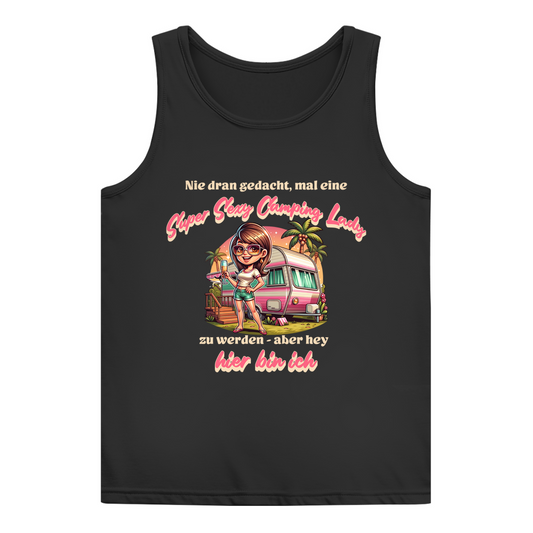 Super Sexy Camping Lady (Sekt) - Backprint Frauen Tank Top