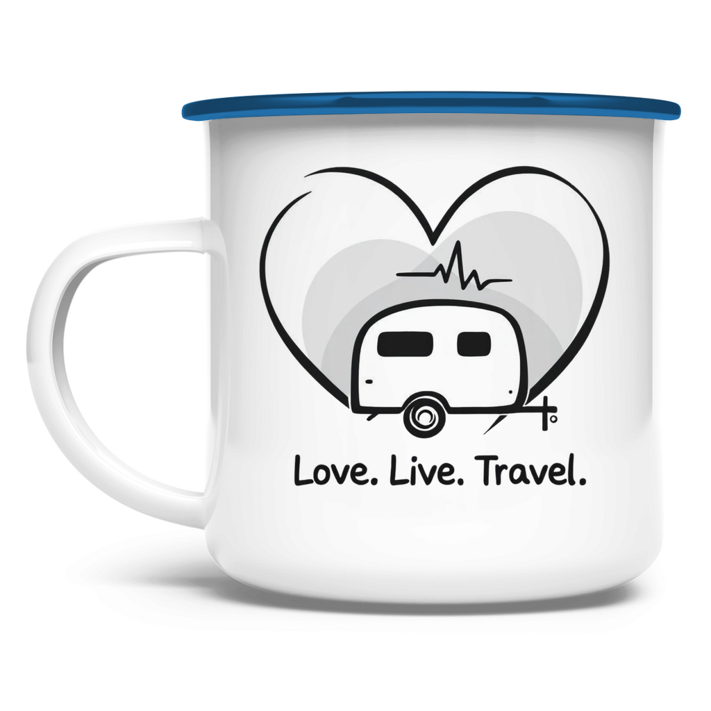 Love.Life.Travel - Emaille Tasse