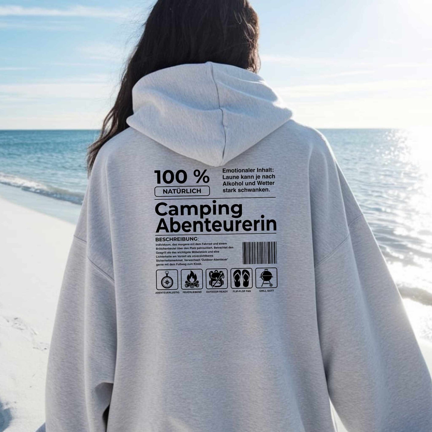 Hoodie für alle Camping Abenteurerinnen (Backprint)