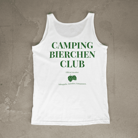 Camping Bierchen Club | Tank-Top mit Backprint für Camperinnen