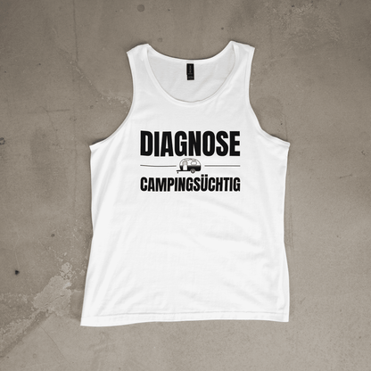 Diagnose Camping-Süchtig – Für echte Wohnwagen-Urlauber | Tank-Top für Camperinnen
