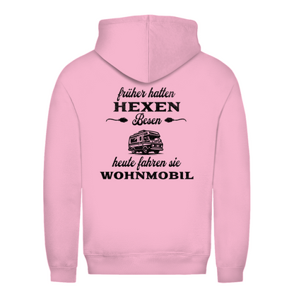 Früher hatten Hexen Besen. Heute fahren sie Wohnmobil - Backprint Frauen Hoodie