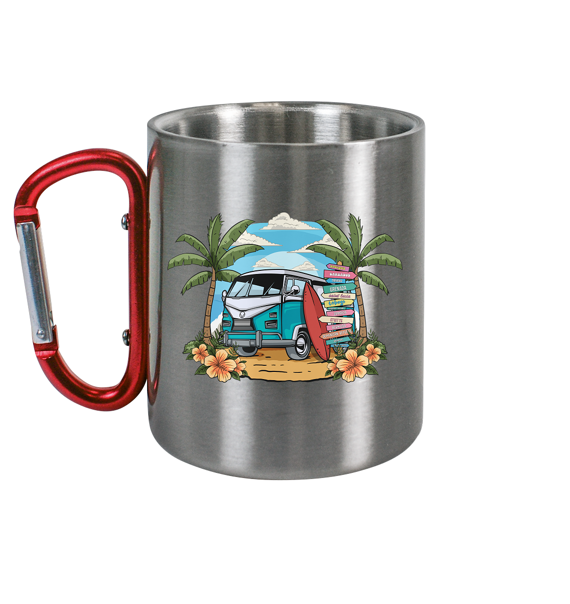 Van & Beach | Backprint - Edelstahl Tasse