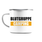 Blutgruppe Camping - Emaille Tasse (Silber) - Campingfamilie.de