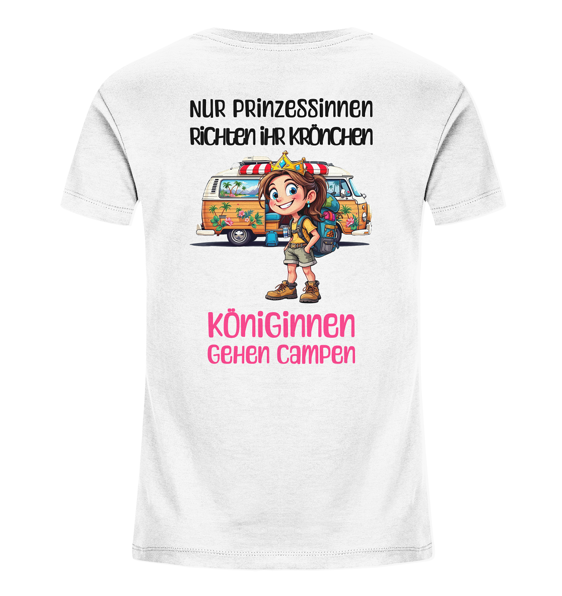 Nur Prinzessinnen richten ihr Krönchen - Königinnen gehen campen - Kids Organic Shirt