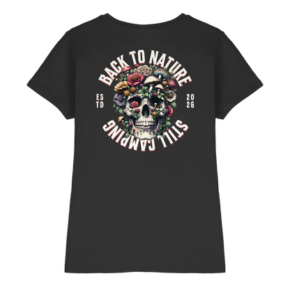 Back to Nature Still Camping - Backprint Frauen Shirt