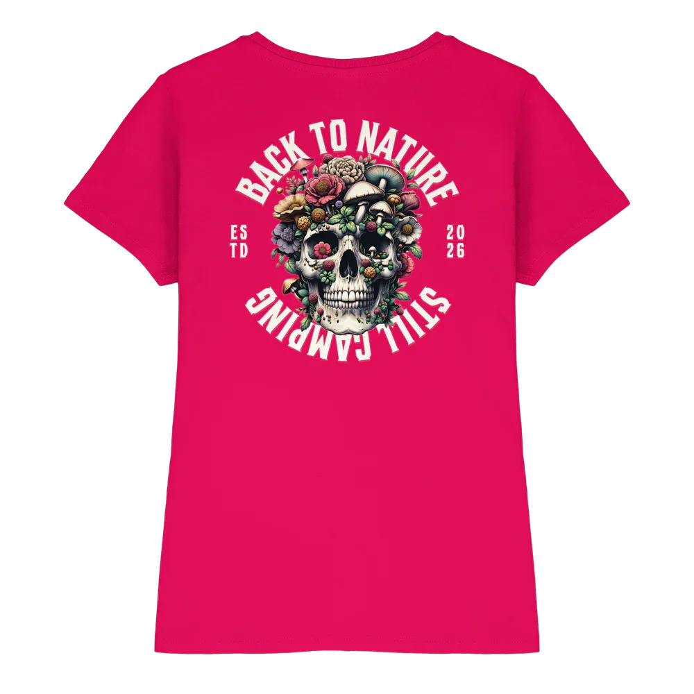 Back to Nature Still Camping - Backprint Frauen Shirt
