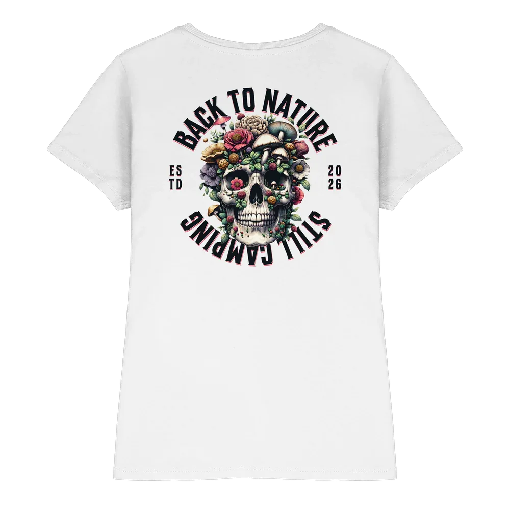 Back to Nature Still Camping - Backprint Frauen Shirt