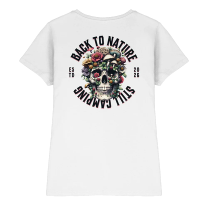 Back to Nature Still Camping - Backprint Frauen Shirt