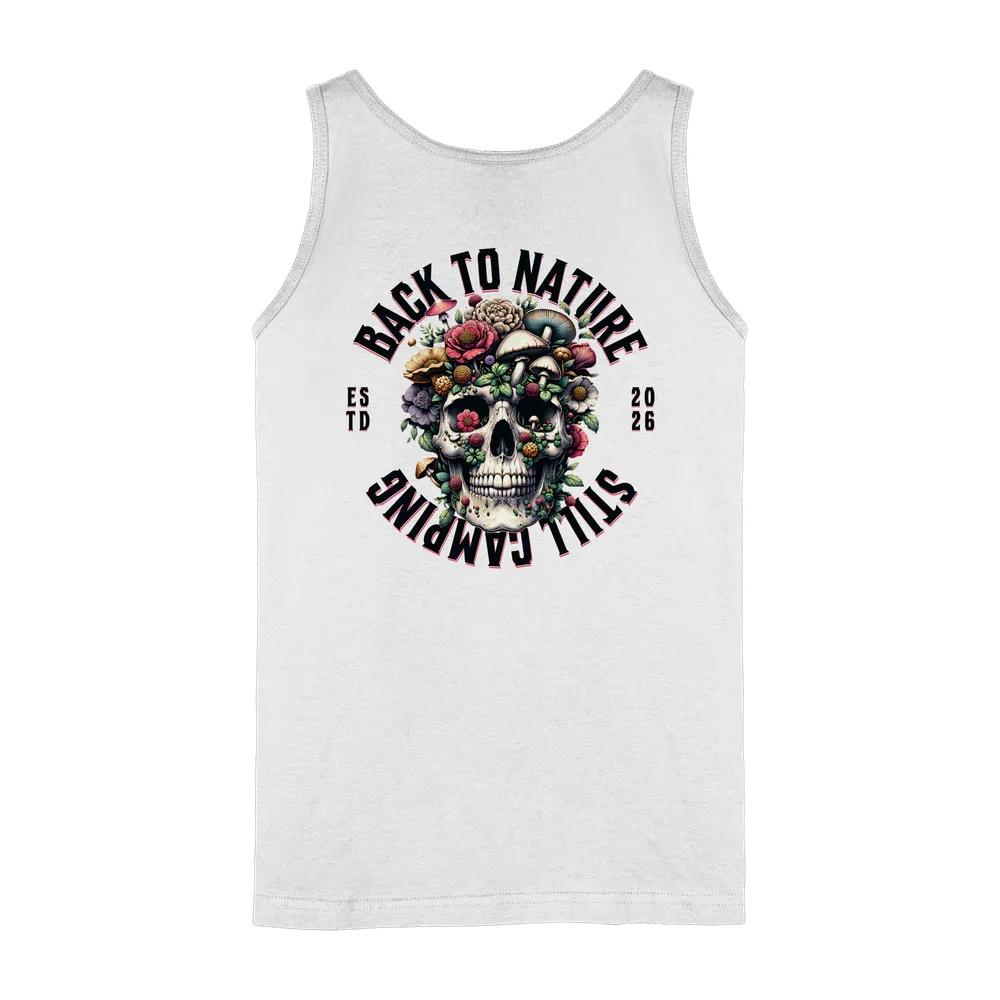 Back to Nature Still Camping | Tank-Top mit Backprint für Camperinnen