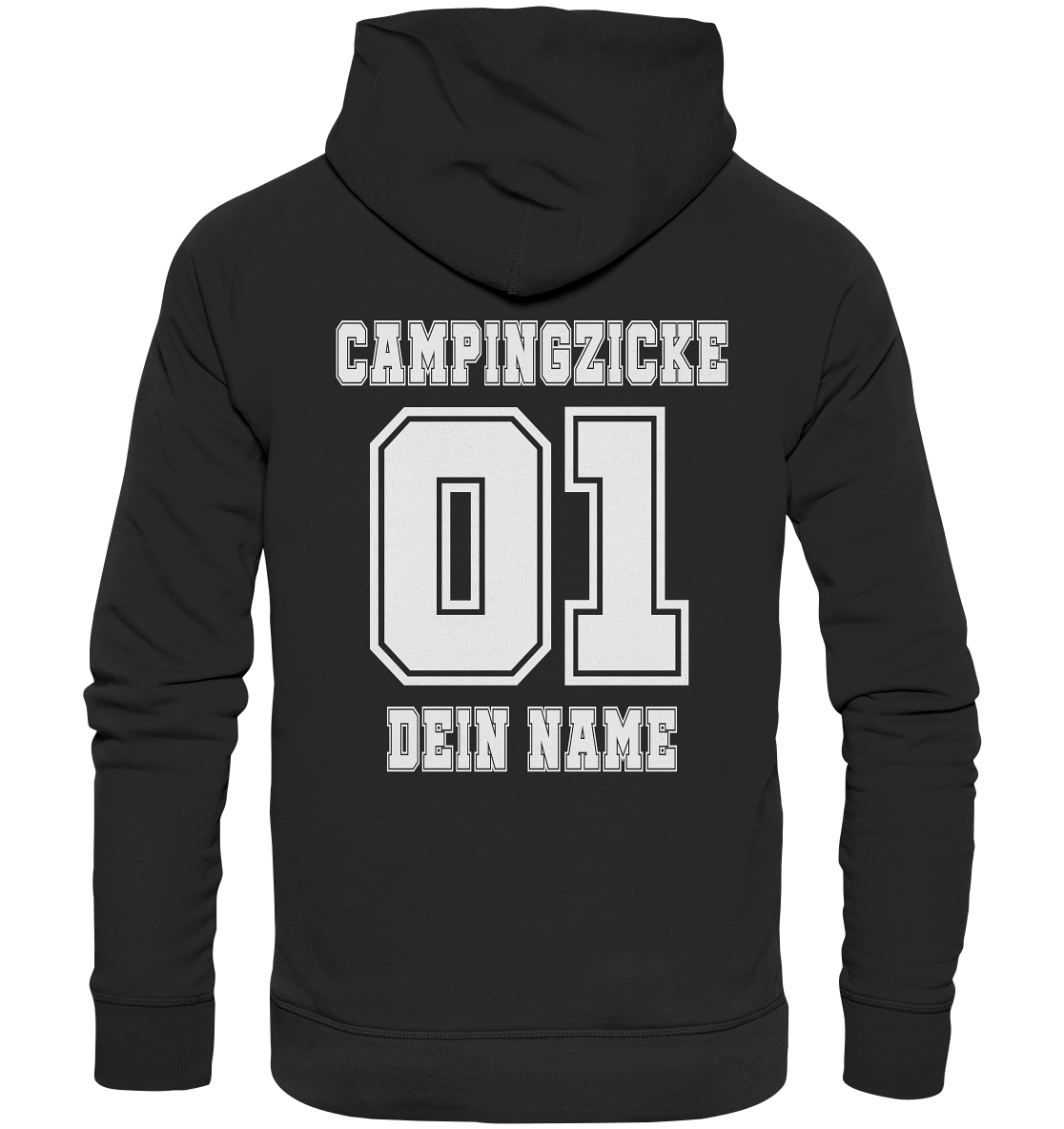 Campingzicke | mit deinem Namen personalisiert | Rückendruck - Organic Basic Hoodie