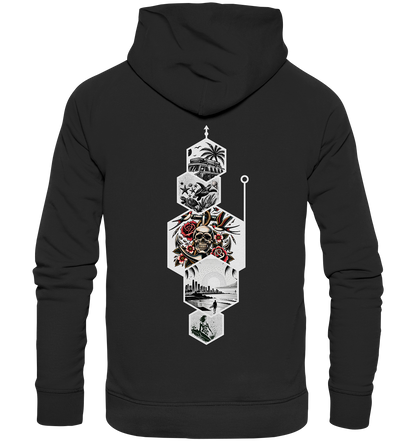 Camping Van Surfer Tattoo Style - Hoodie