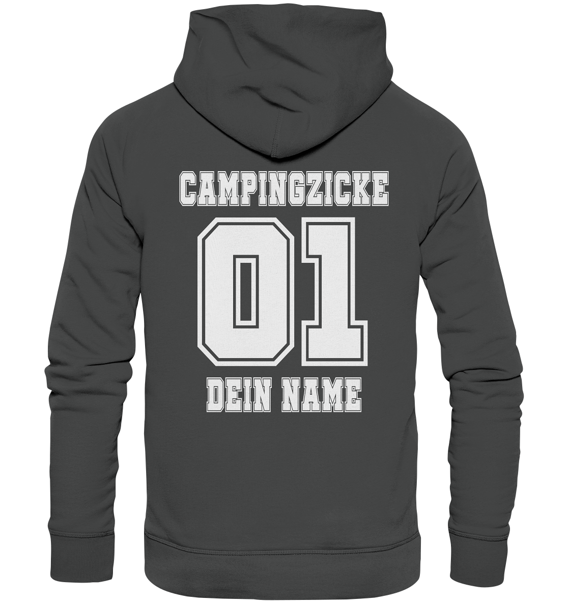 Campingzicke | mit deinem Namen personalisiert | Rückendruck - Organic Basic Hoodie