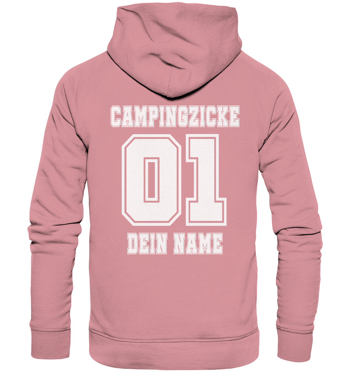 Campingzicke | mit deinem Namen personalisiert | Rückendruck - Organic Basic Hoodie