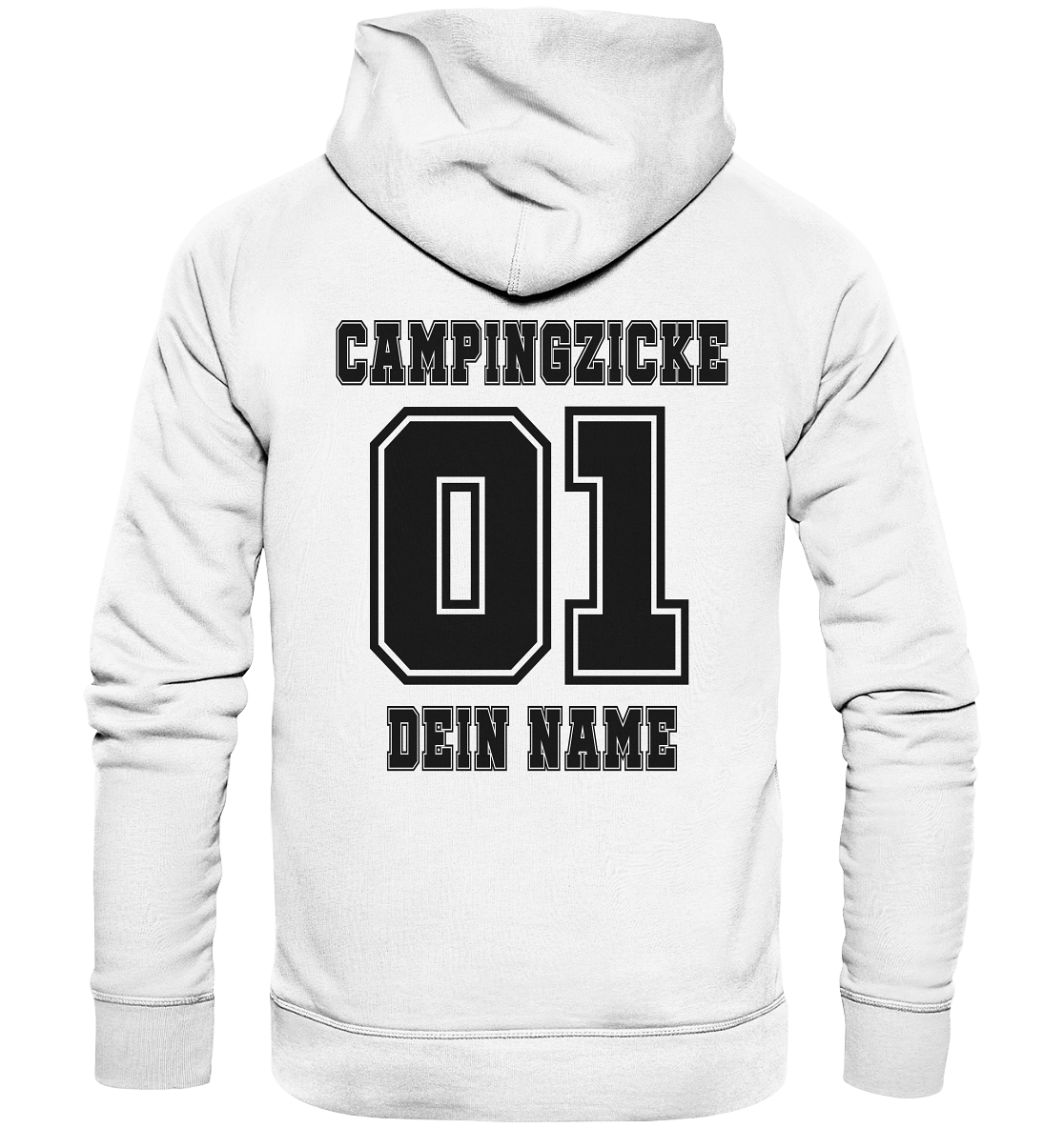 Campingzicke | mit deinem Namen personalisiert | Rückendruck - Organic Basic Hoodie