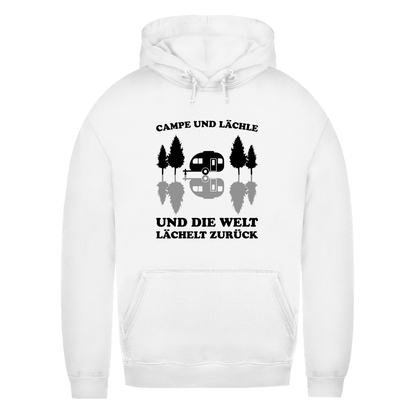 Campe und lächle - Frauen Hoodie - Campingfamilie.de