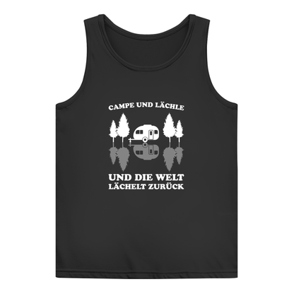 Campe und lächle - Frauen Tank Top - Campingfamilie.de