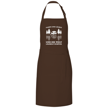 Campe und lächle - Grillschürze - Campingfamilie.de