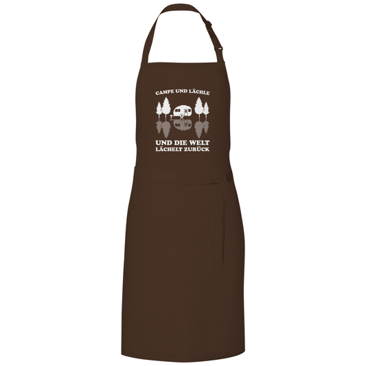 Campe und lächle - Grillschürze - Campingfamilie.de