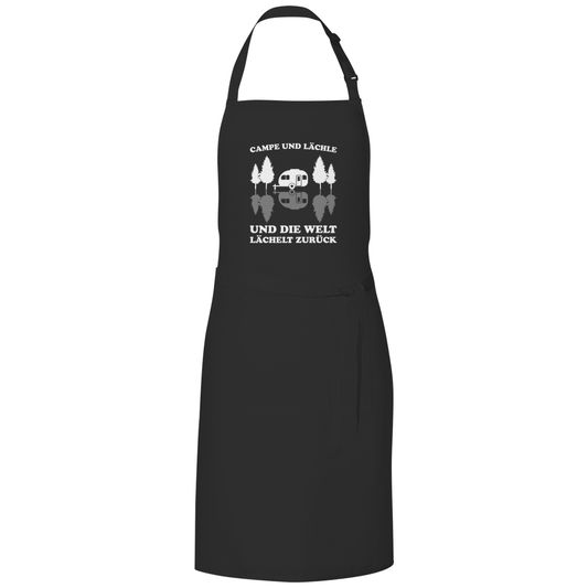 Campe und lächle - Grillschürze - Campingfamilie.de
