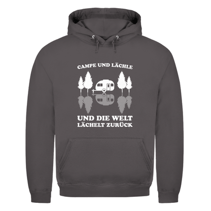 Campe und lächle - Männer Hoodie - Campingfamilie.de