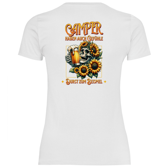 Camper haben auch Gefühle - Backprint Frauen Shirt - Campingfamilie.de