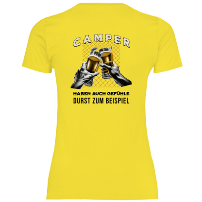Camper haben auch Gefühle - Backprint Frauen Shirt - Campingfamilie.de