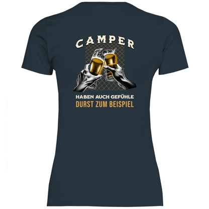 Camper haben auch Gefühle - Backprint Frauen Shirt - Campingfamilie.de