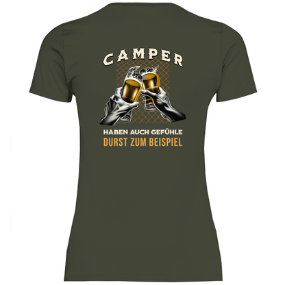 Camper haben auch Gefühle - Backprint Frauen Shirt - Campingfamilie.de