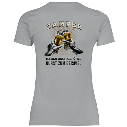 Camper haben auch Gefühle - Backprint Frauen Shirt - Campingfamilie.de