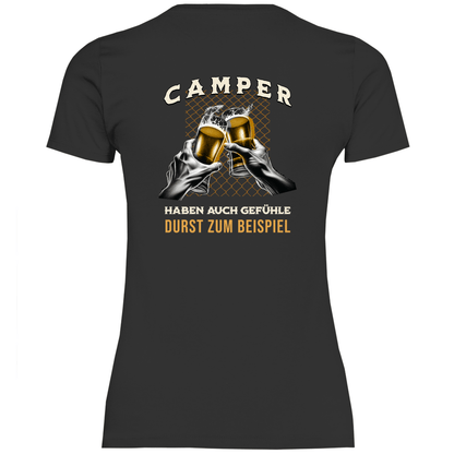 Camper haben auch Gefühle - Backprint Frauen Shirt - Campingfamilie.de