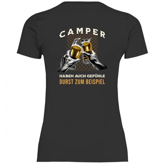 Camper haben auch Gefühle - Backprint Frauen Shirt - Campingfamilie.de