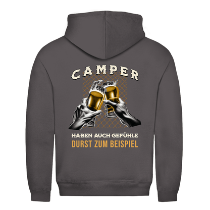 Camper haben auch Gefühle - Backprint Männer Hoodie - Campingfamilie.de