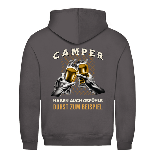Camper haben auch Gefühle - Backprint Männer Hoodie - Campingfamilie.de