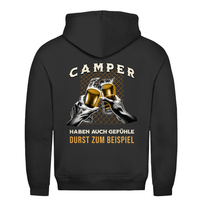 Camper haben auch Gefühle - Backprint Männer Hoodie - Campingfamilie.de