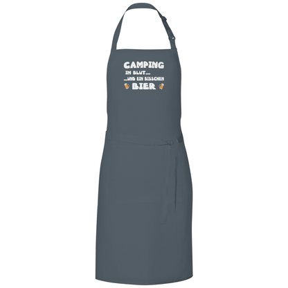 Camping im Blut...und ein bisschen Bier - Grillschürze - Campingfamilie.de