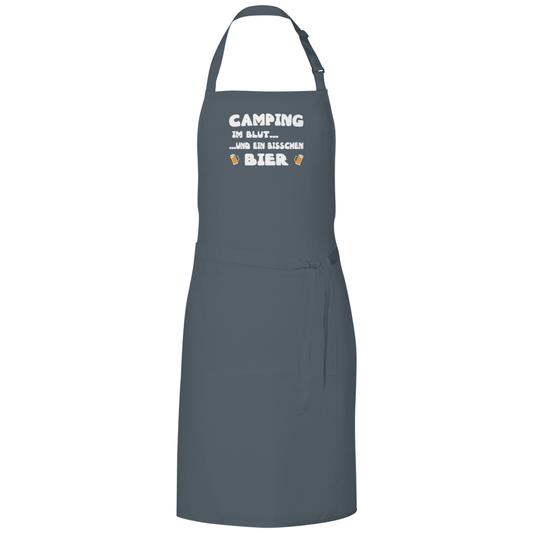 Camping im Blut...und ein bisschen Bier - Grillschürze - Campingfamilie.de