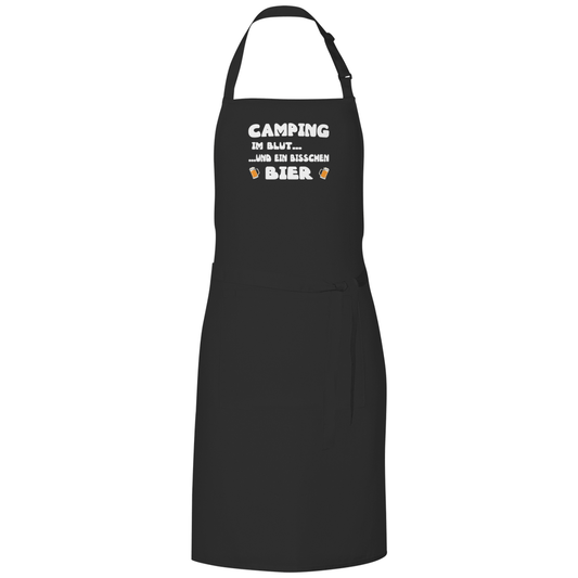 Camping im Blut...und ein bisschen Bier - Grillschürze - Campingfamilie.de