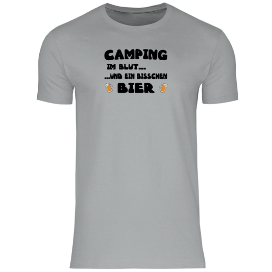 Camping im Blut...und ein bisschen Bier - Herren Shirt - Campingfamilie.de