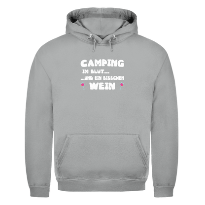 Camping im Blut...und ein bisschen Wein - Herren Hoodie - Campingfamilie.de