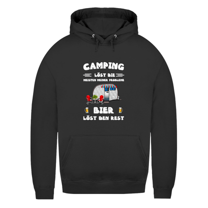 Camping löst die meisten Probleme, Bier den Rest - Frauen Hoodie - Campingfamilie.de