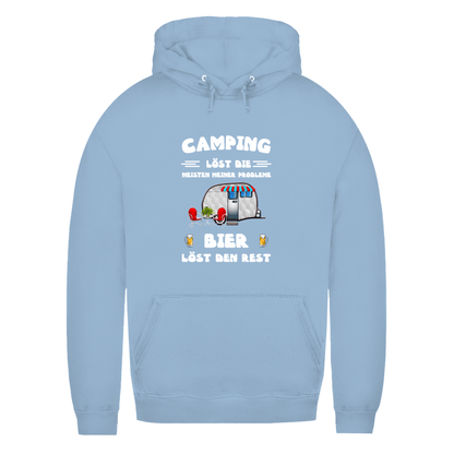 Camping löst die meisten Probleme, Bier den Rest - Frauen Hoodie - Campingfamilie.de