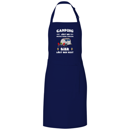 Camping löst die meisten Probleme, Bier den Rest - Grillschürze - Campingfamilie.de