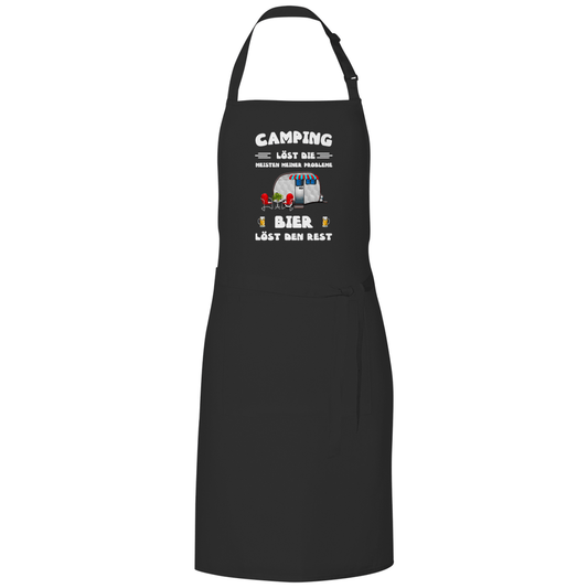 Camping löst die meisten Probleme, Bier den Rest - Grillschürze - Campingfamilie.de
