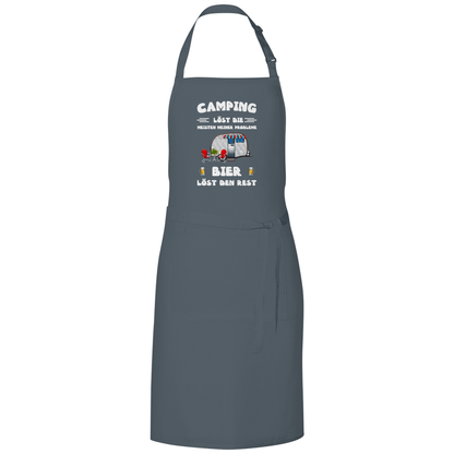 Camping löst die meisten Probleme, Bier den Rest - Grillschürze - Campingfamilie.de