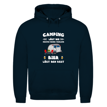 Camping löst die meisten Probleme, Bier den Rest - Herren Hoodie - Campingfamilie.de