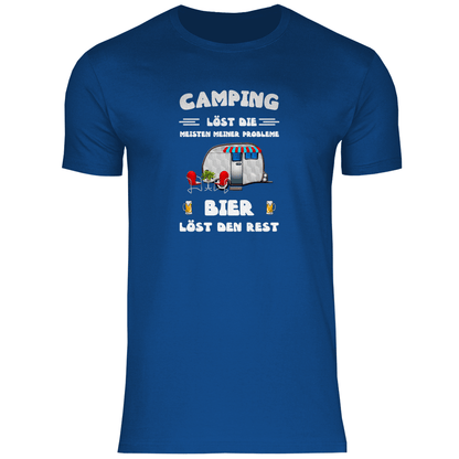 Camping löst die meisten Probleme, Bier den Rest - Herren Shirt - Campingfamilie.de
