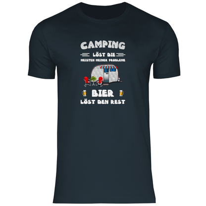 Camping löst die meisten Probleme, Bier den Rest - Herren Shirt - Campingfamilie.de