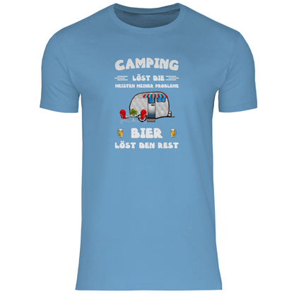 Camping löst die meisten Probleme, Bier den Rest - Herren Shirt - Campingfamilie.de