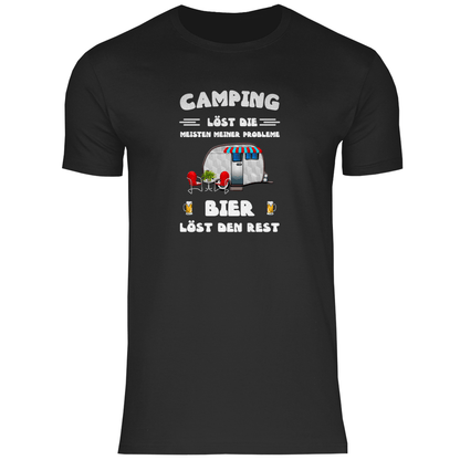 Camping löst die meisten Probleme, Bier den Rest - Herren Shirt - Campingfamilie.de